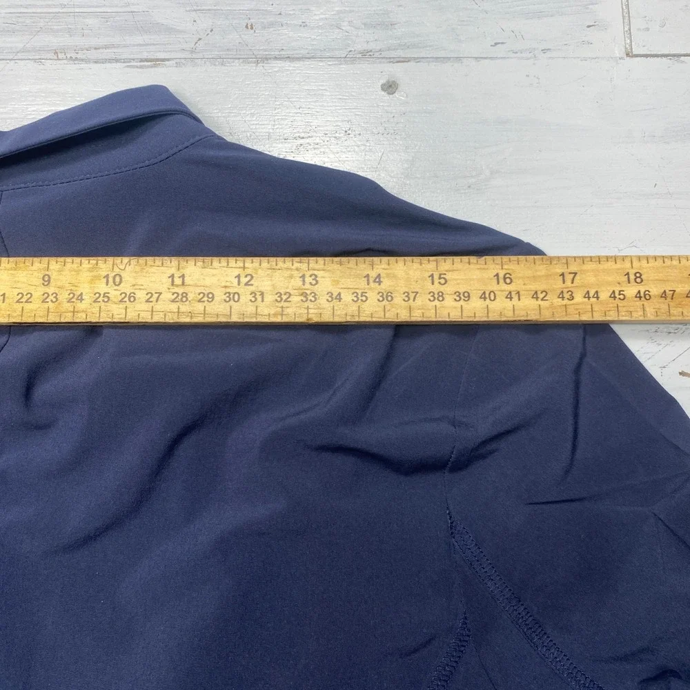 Eddie Bauer Blazer Women 10 Navy Blue Performance Stretch Travel Jacket Light